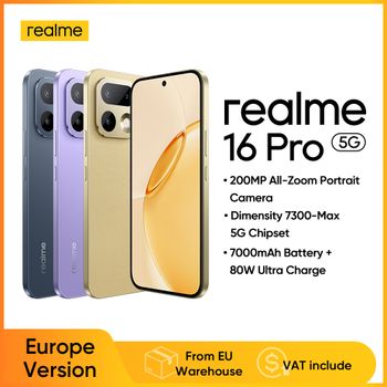 realme 16 Pro 5g Smartphone Mediatek Dimensity 7300 Max, batería de 6500mAh, 45W, pantalla AMOLED de 6.78'' y 144Hz, cámara de 200MP