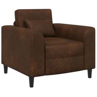 sillon marron cuero de suede sintetico vidaxl