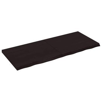 Encimera De Baño | Mueble De Baño Madera Tratada Marrón Oscuro 120x50x(2-4) Cm