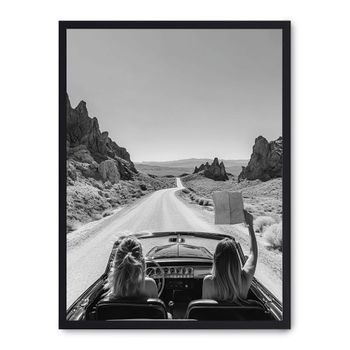 Cuadro viajando, marco negro, 30x40 cm