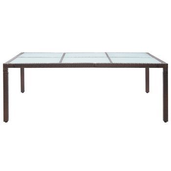 Mesa De Comedor De Jardín | Mesa De Exterior Marrón 200x150x74 Cm Ratán Sintético