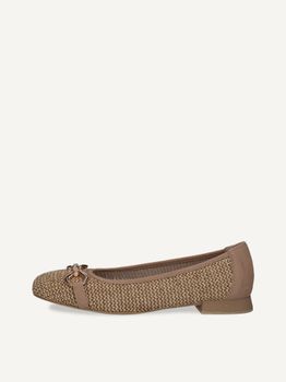 CAPRICE Ballerina, brown, made of Leather and synthetic with Trapeze heel, Size 42