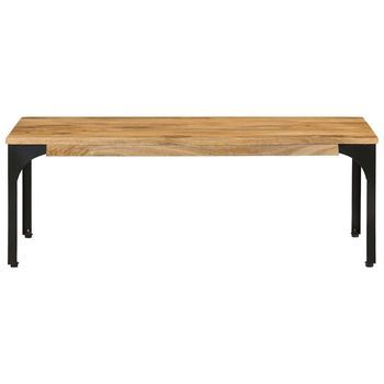 Mesa De Centro 100x55x35 Cm Madera Maciza De Mango Con Acabado Natural - Marrón