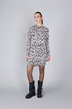 minivestido de punto estampado con capucha multi animalier s
