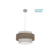 colgante myriam 2xe27 niquelmadera gris regx50x50 cm