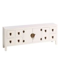 mueble de tv oriente 130 x 24 x 505 cm madera blanco