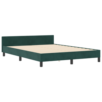 Cama Matrimonial | Cama Doble | Estructura De Cama Terciopelo Verde Oscuro 140x200 Cm Cfw42638