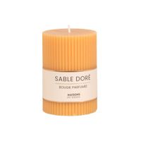 vela perfumada estriada color amarillo alt 10 cm