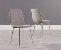 helsinki grey fabric and chrome dining chairs - grey
