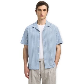 Selected Camisa manga larga Rlxholger Stripe S/S Shirt - Light Blue Stripes para hombre