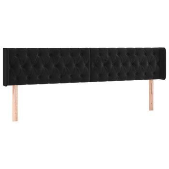 Cabecero Cama | Panel De Cabecera De Terciopelo Negro 203x16x78/88 Cm