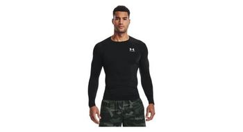 Camiseta de compresion de manga larga under armour heatgear negro