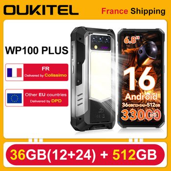 Teléfono resistente OUKITEL WP100 Plus,eSIM Chip 36 GB (12+24) + 512 GB, pantalla de 6,8