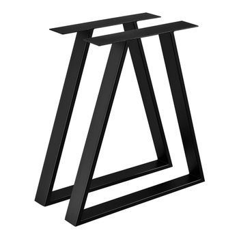 Juego De 2 Patas De Mesa Lyngby Acero 72 X 55 X 6 Cm Negro Mate [en.casa]