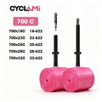 camara de aire de bicicleta de tpu de alta calidad cyclami 700c x 18 23 25 28 30 32 neumatico de bicicleta de carretera de material tpu valvula francesa de metal de 65 mm