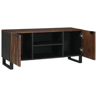 armario de tv  muebles de salon 105x335x46 cm madera maciza de nogal cfw37889