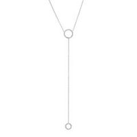 cadena en y de plata esterlina 925 con circonita cubica