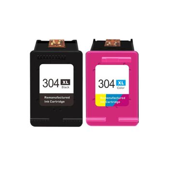 Cartuchos de tinta Compatible para HP 304XL Compatible con impresoras de inyección de tinta HP（1Negro Y 1Color ）
