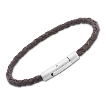 Pulsera de cuero cierre de acero inoxidable de 3,5 mm