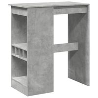 mesa alta  mesa de bar con estantes madera gris hormigon 90x475x1035 cm