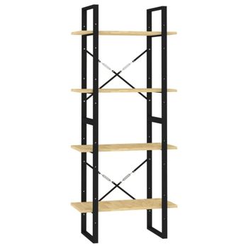 Estantería de 4 niveles madera maciza de pino marrón 60x30x140 cm