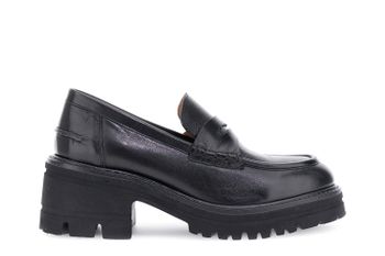 mocasines de piel con suela dentada black 40