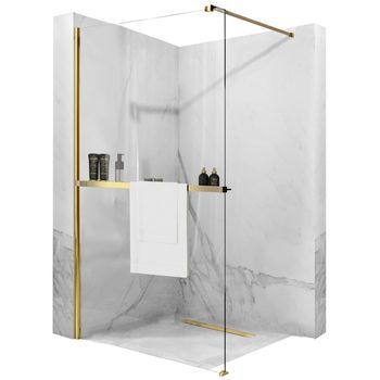 Pared De La Ducha Rea  Aero Gold 110 + Estantería Evo