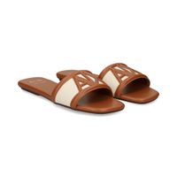 armani exchange sandalias planas mujer - blanco talla 36