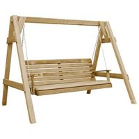 banco columpio de jardin  banco de exterior  silla de jardin madera pino impregnada 205x150x157 cm cfw742771