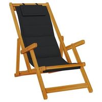 sillon  silla de playa plegable con reposabrazos negra