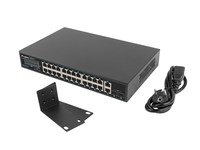 switch lanberg 24 ptos 1gb poe2x sfp 2x gbit ethernet 250w rack 19
