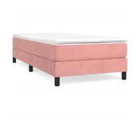 estructura de cama box spring terciopelo rosa 90x200 cm