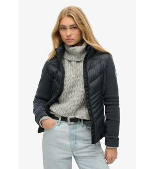 Superdry para mujer. W5011822A Chaqueta polar Storm marino (XS), Casual, Poliéster Reciclado, Sostenible