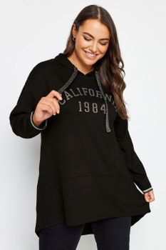 Yours Sudadera Negra Y Purpurina Con Capucha 