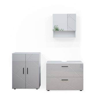 Conjunto De Muebles De Baño Irma 3 Piezas, Con Mueble Bajo 80 Cm Vicco