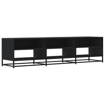 Mueble De Tv | Mueble De Salón | Gabinete De Tv Madera De Ingeniería Negro 180x40x46 Cm
