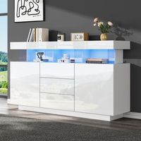 aparador moderno - mueble para comedor - tablero de particulas - blanco 140x35x80cm