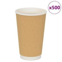 tazas de cafe de papel 500 uds 16oz 400ml marron vidaxl