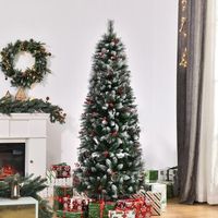 arbol de navidad artificial de acero pvc homcom 60x60x180 cm-verde