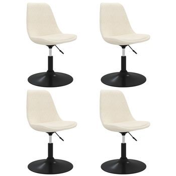 Sillas De Comedor Giratorias 4 Unidades Terciopelo Color Crema Vidaxl