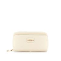 cartera efecto piel con doble cremallera taupe taglia unica