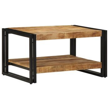 Mesa De Centro 70x50x38 Cm Madera Maciza De Mango