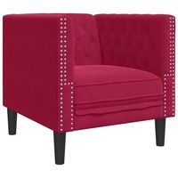 sillon de salon  silla  sillon chesterfield de terciopelo artificial rojo tinto