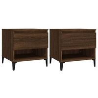 mesas auxiliares 2 uds contrachapada roble marron 50x46x50 cm vidaxl