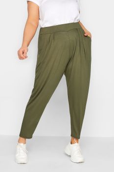 Yours Pantalón Caqui Harem Doble Pinza, Mujer Curvy Y Tallas Grandes, Yours