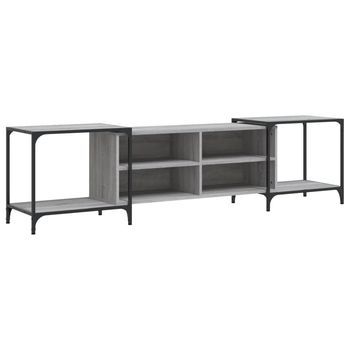 Mueble De Tv Madera De Ingeniería Gris Sonoma 203x37x50 Cm Vidaxl