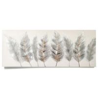 cuadro lienzo - pintura original plumas 150x50cm