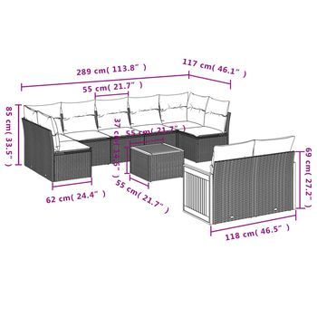 Conjunto De Sofás Para Patio Exterior (incluye Cojines, Combinación De 10 Piezas)