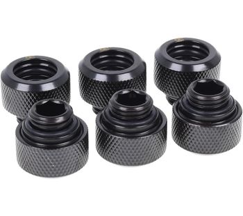 Icicle 13 mm Chrome HardTube Compression Fitting - Matte Black, Black