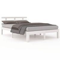 cama matrimonial  cama para adultos  estructura de cama matrimonial madera maciza blanco 120x190 cm